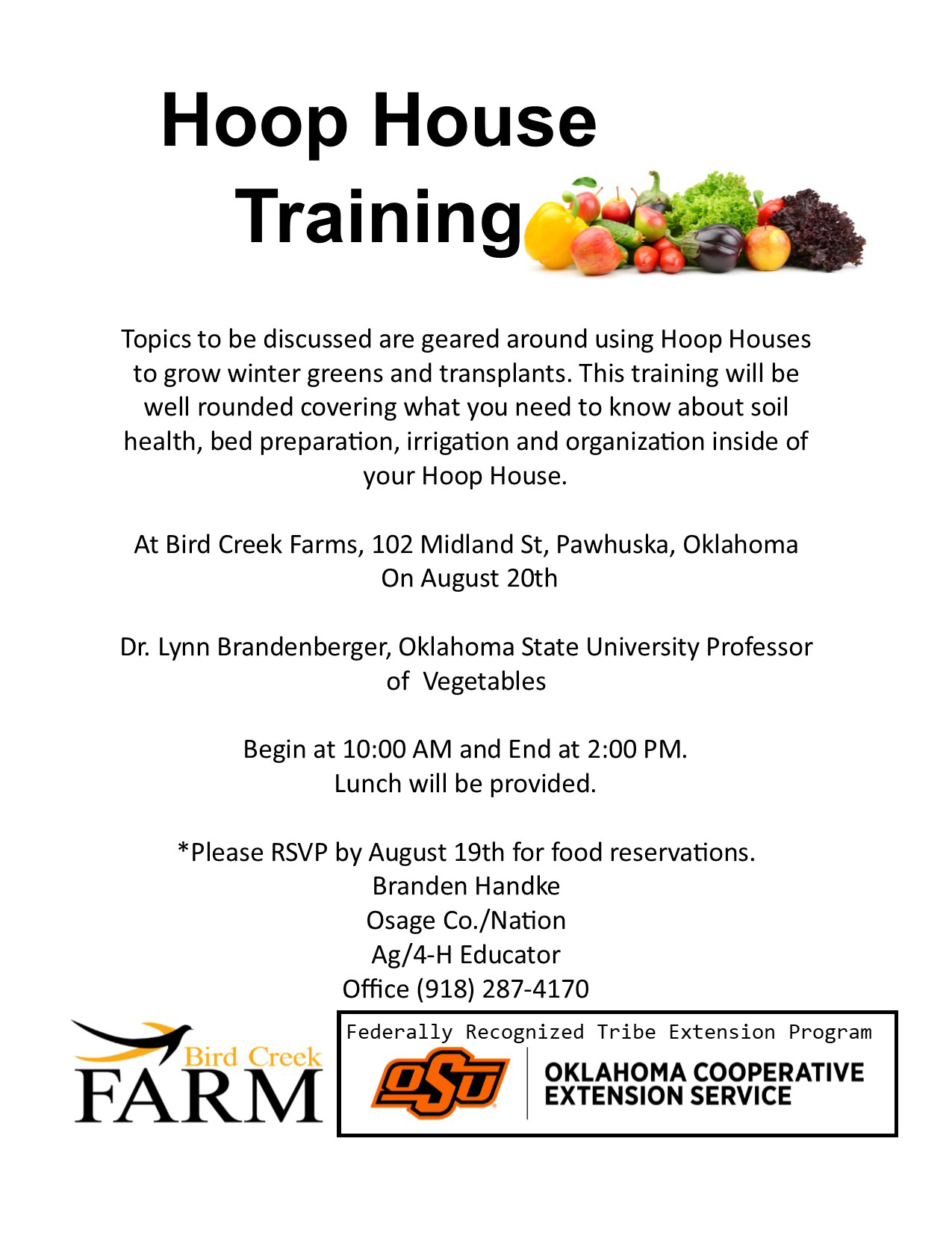 Hoop House Training Flyer 