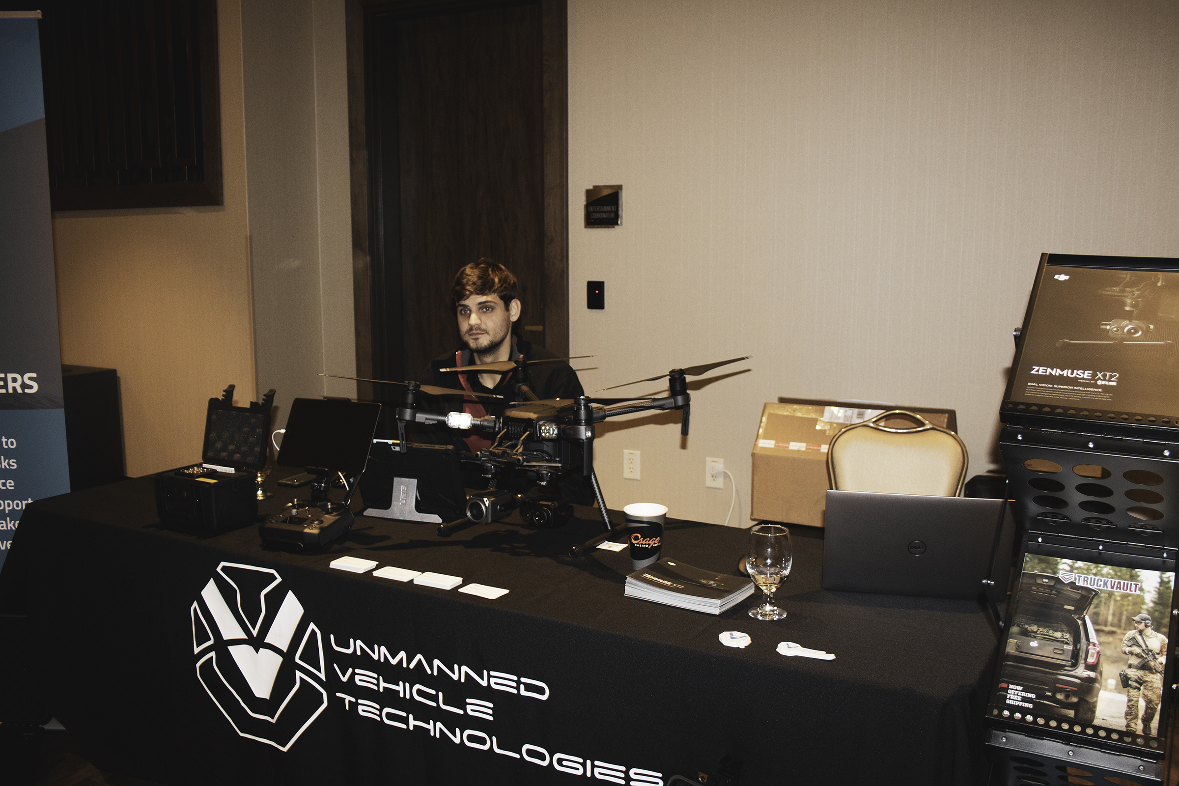 drone conference picture showing Vlad, with Unmanned Vehicle Technologies, Inc.
