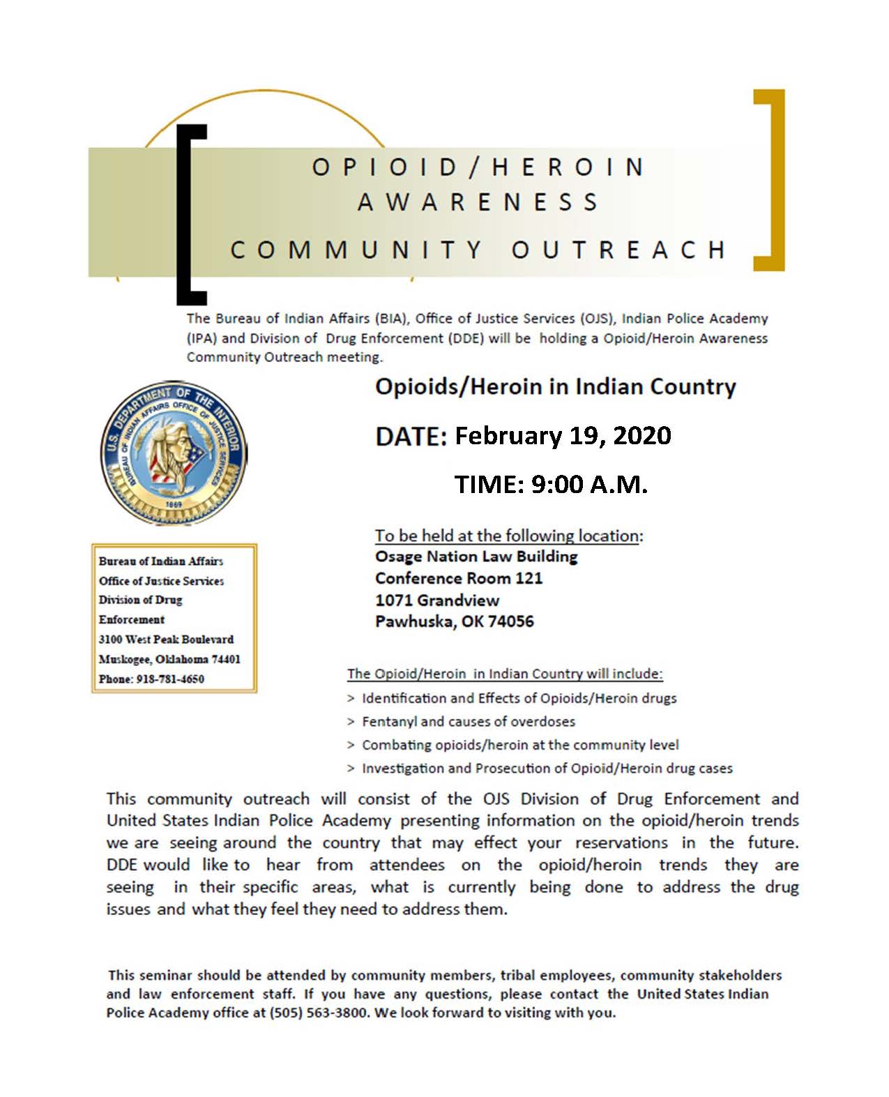 Opioid awareness flyer