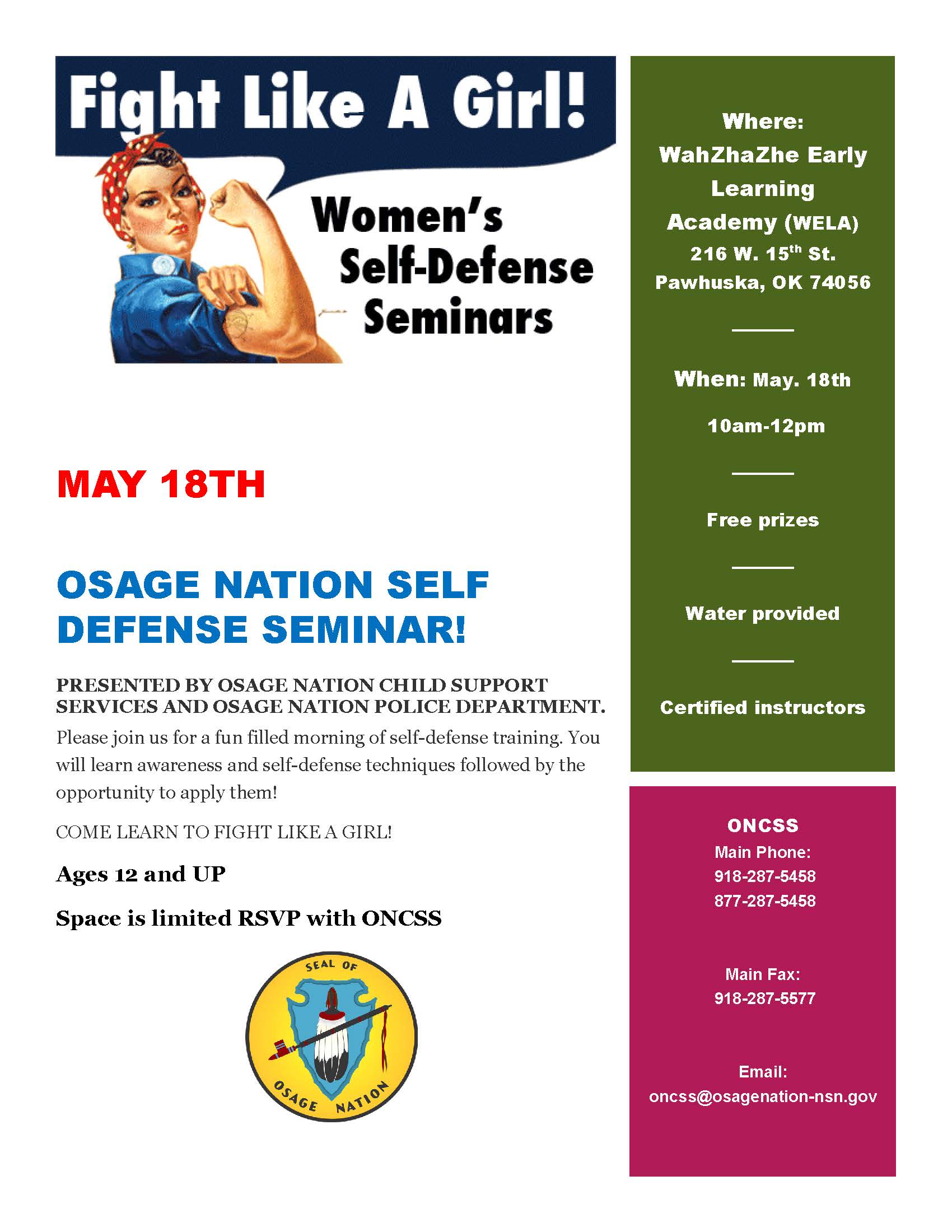 Self Defense Seminar Flyer
