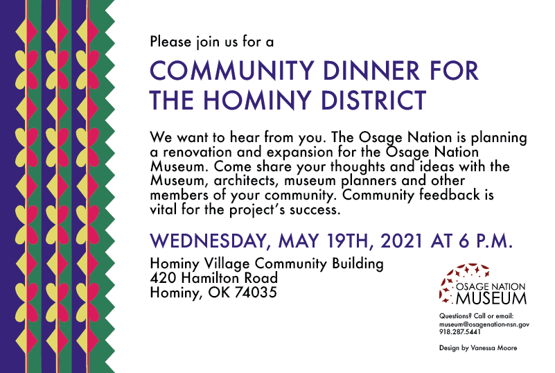 Hominy District Community Dinner flyer