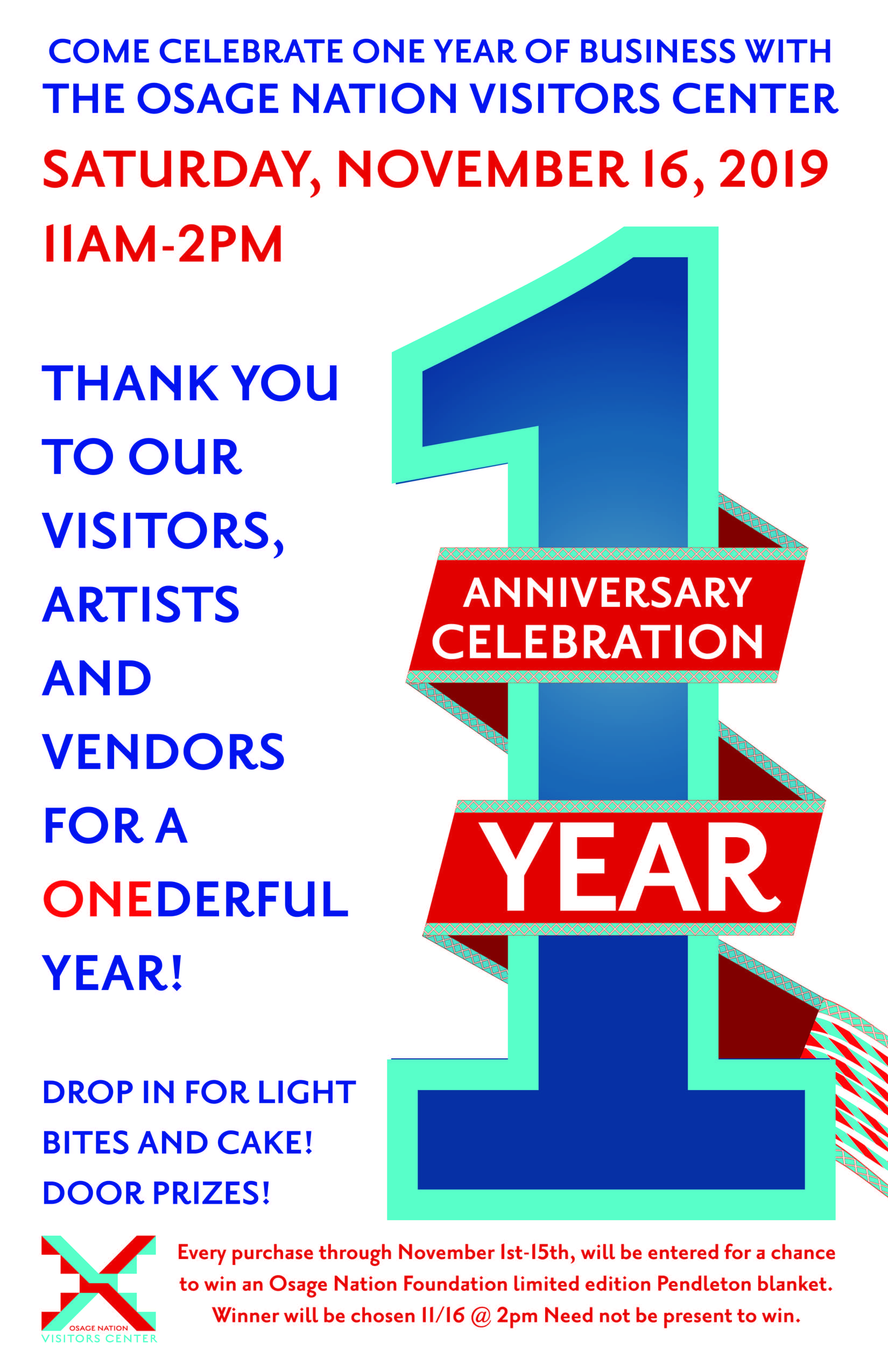 One Year Anniversary Celebration Flyer 
