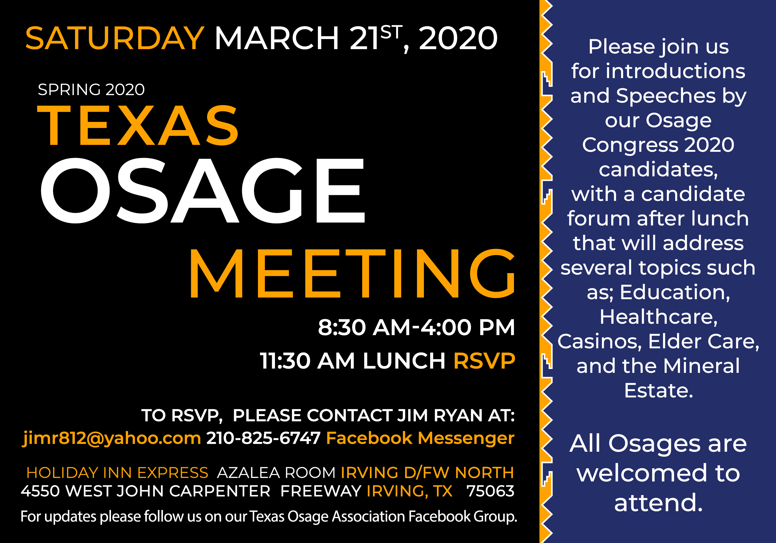 Texas Osage Spring Meeting flyer 