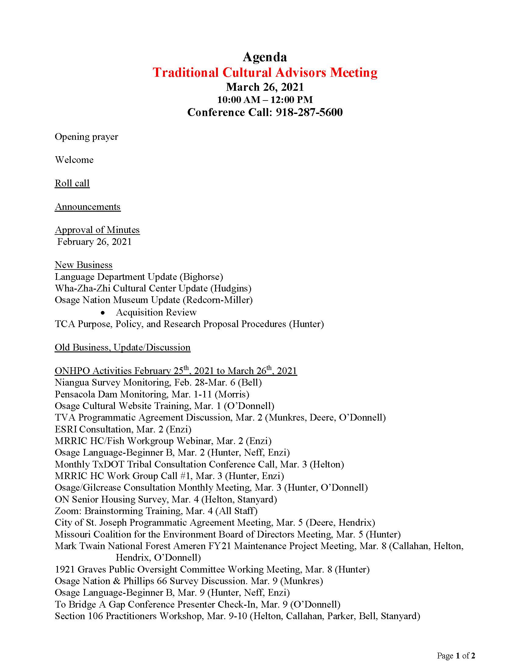 March 2021 TCA Agenda page 1 