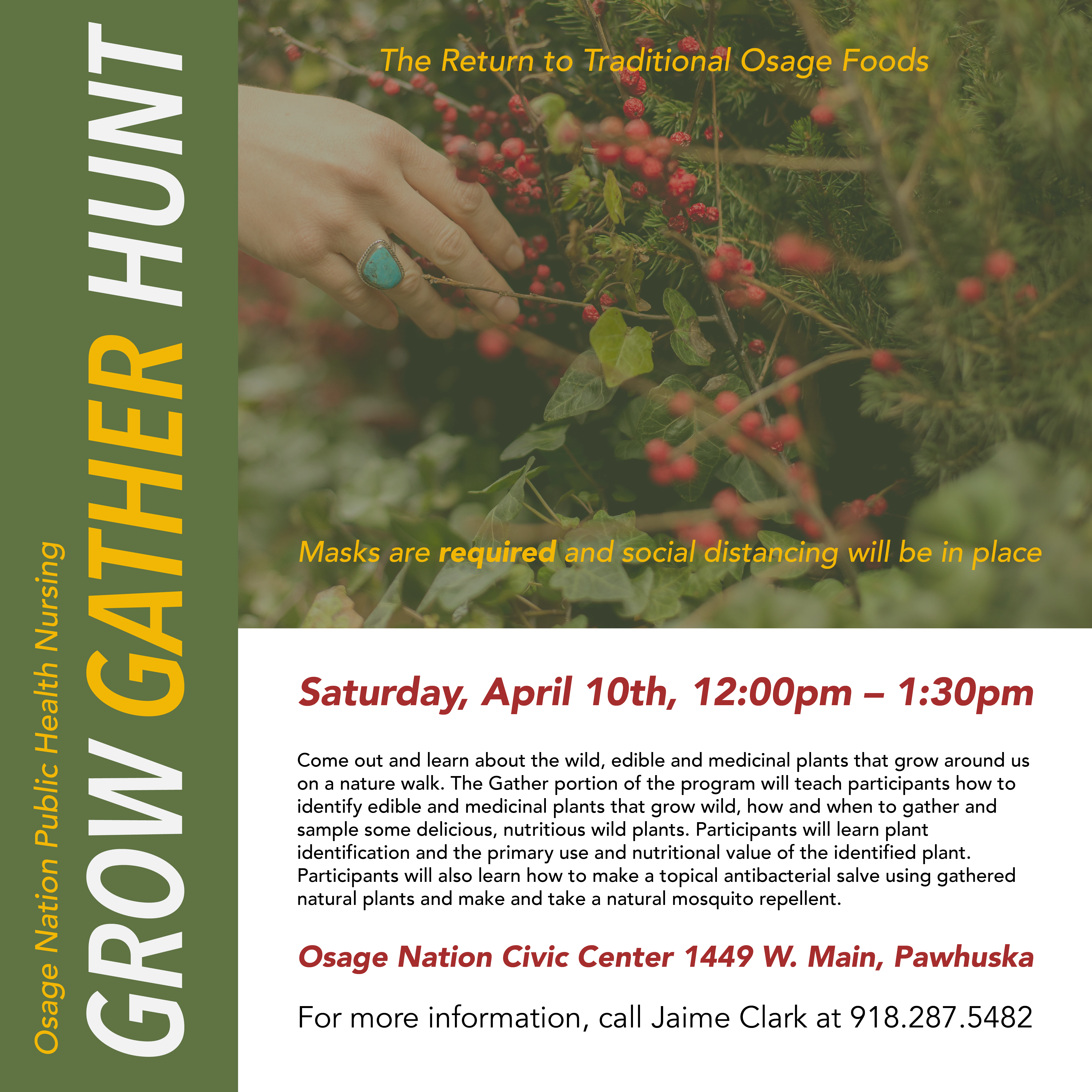 Grow Gather Hunt flyer 