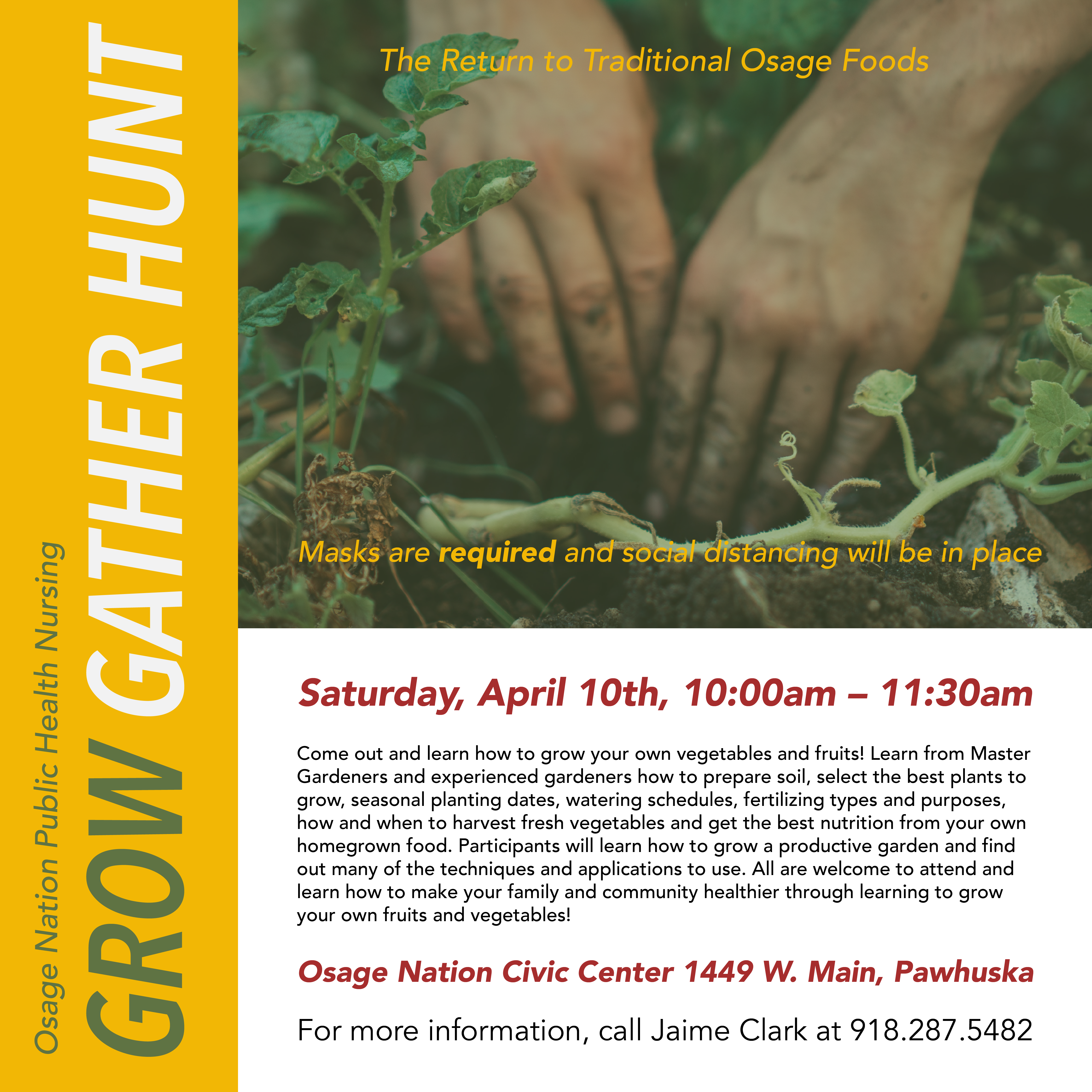 Grow Gather Hunt flyer 